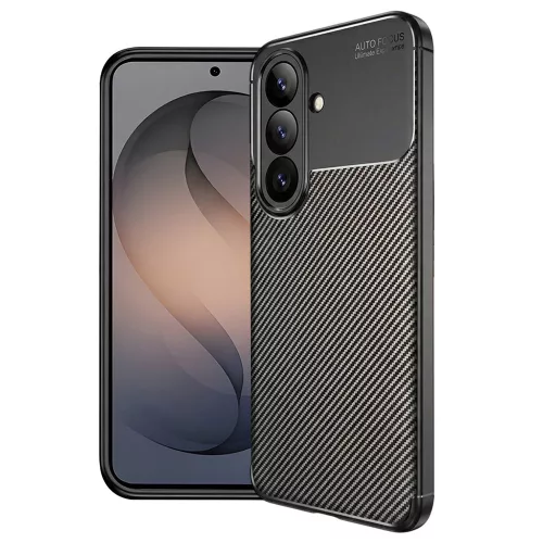 Techsuit - CarbonFiber szilikon tok - Samsung Galaxy S26 - Fekete