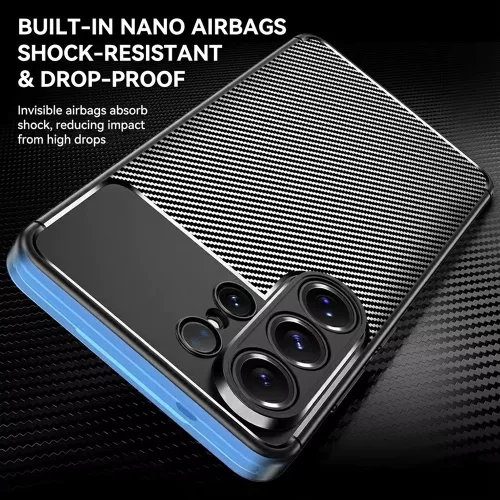 Techsuit - CarbonFiber szilikon tok - Samsung Galaxy S26 Ultra - Fekete