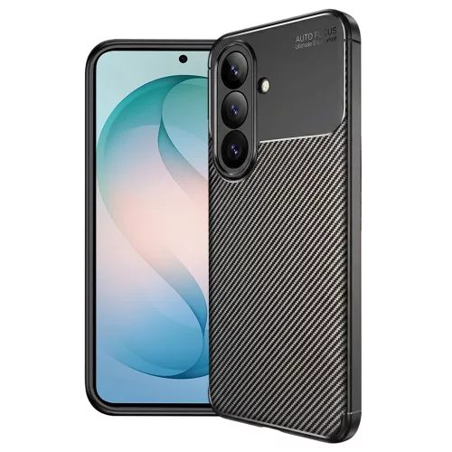 Techsuit - CarbonFiber szilikon tok - Samsung Galaxy S26 Plus - Fekete