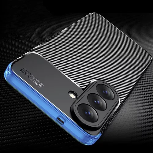Techsuit - CarbonFiber szilikon tok - Samsung Galaxy S26 Plus - Fekete