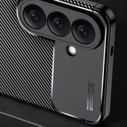 Techsuit - CarbonFiber szilikon tok - Samsung Galaxy S26 Plus - Fekete