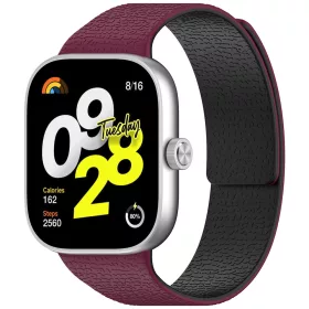   Techsuit - Watchband (W016) - Xiaomi Smart Band 10 Pro/9 Pro/8 Pro/Redmi Watch 4/Watch 5/Watch 6 - Wine Red / Black