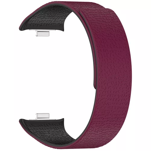 Techsuit - Watchband (W016) - Xiaomi Smart Band 10 Pro/9 Pro/8 Pro/Redmi Watch 4/Watch 5/Watch 6 - Wine Red / Black