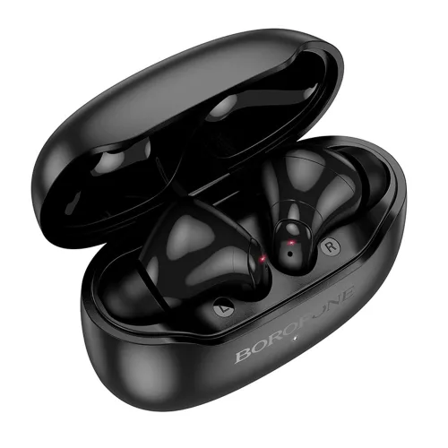 Borofone - Shine vezeték nélküli fülhallgató (FQ1) - Bluetooth V5.4, TWS, 320mAh, Multipoint, számvezérlés, Siri aktiválás - fekete