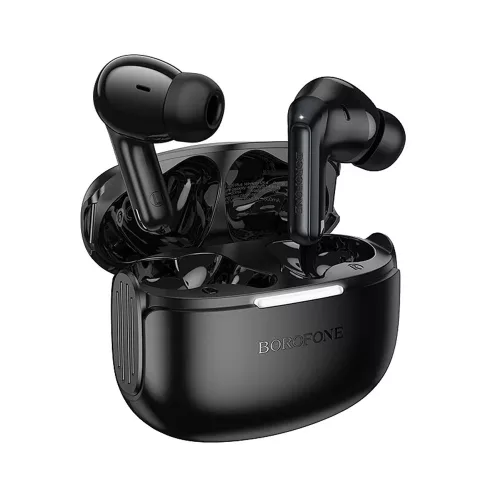 Borofone - Vezeték nélküli fülhallgató Peaceful (FQ9 Plus) - Bluetooth V5.4, ANC + ENC technológiák, 300mAh, Érintésvezérlés - Fekete