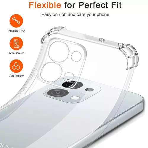 Techsuit - Shockproof Átlátszó Ütésálló Szilikon tok - Oppo A6 Pro 4G / A6 Pro 5G - Átlátszó