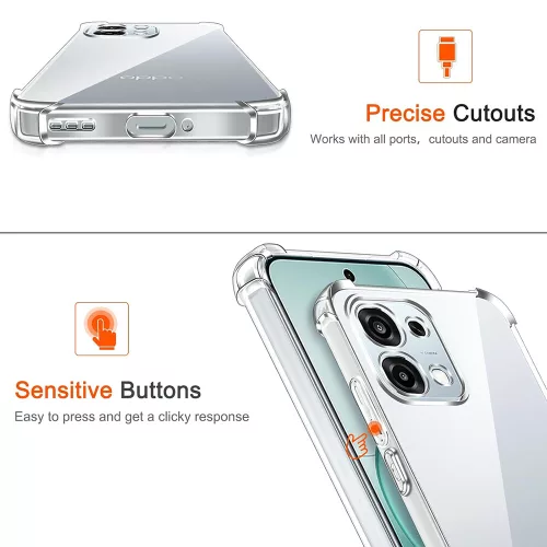 Techsuit - Shockproof Átlátszó Ütésálló Szilikon tok - Oppo A6 Pro 4G / A6 Pro 5G - Átlátszó