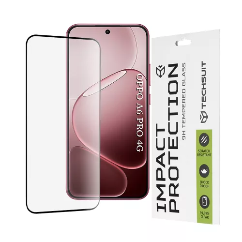 Techsuit - 111D Full Cover / Full Glue üvegfólia - Oppo A6 Pro 4G / A6 Pro 5G - Fekete széllel