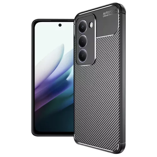 Techsuit - CarbonFiber szilikon tok - Xiaomi Redmi 15 4G / Redmi 15 5G - Fekete