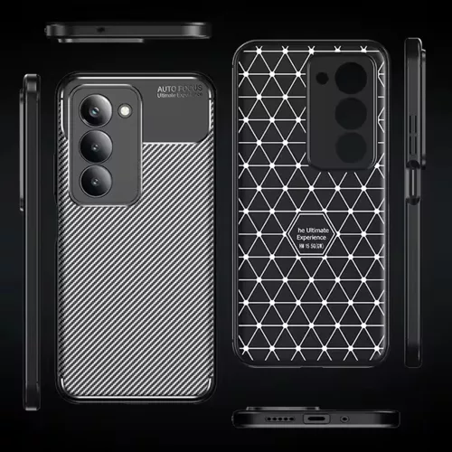 Techsuit - CarbonFiber szilikon tok - Xiaomi Redmi 15 4G / Redmi 15 5G - Fekete