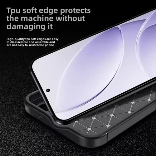 Techsuit - CarbonFiber szilikon tok - Xiaomi Redmi 15 4G / Redmi 15 5G - Fekete