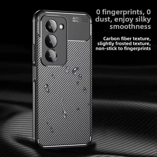 Techsuit - CarbonFiber szilikon tok - Xiaomi Redmi 15 4G / Redmi 15 5G - Fekete