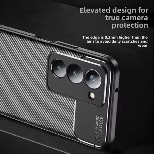 Techsuit - CarbonFiber szilikon tok - Xiaomi Redmi 15 4G / Redmi 15 5G - Fekete