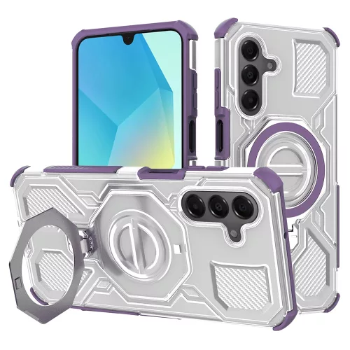 Techsuit - Carbon Shield PRO ütésálló tok - Samsung Galaxy A16 4G / A16 5G - Lila átlátszó
