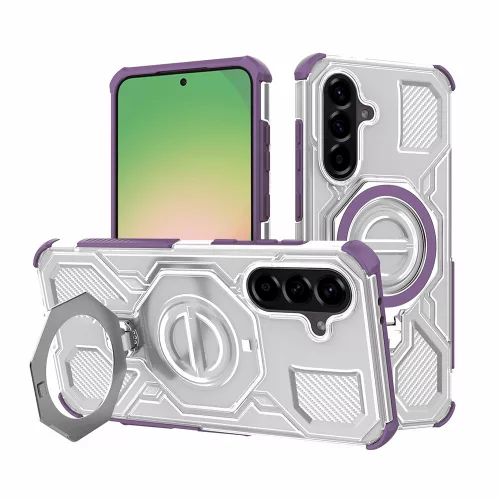 Techsuit - Carbon Shield PRO ütésálló tok - Samsung Galaxy A56 5G - Lila átlátszó