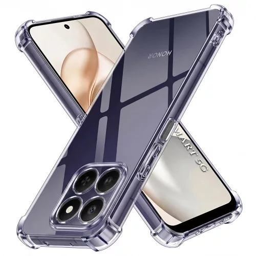 Techsuit - Shockproof Átlátszó Ütésálló Szilikon tok - Honor 400 Smart 5G / 400 Smart 4G / X7d 4G - Átlátszó fekete