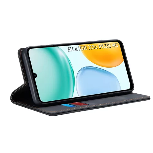 Techsuit - Confy Cover kinyitható tok - Honor X5c Plus - Fekete