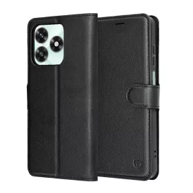   Techsuit - Leather Folio kinyitható tok - Honor X5c Plus - Fekete
