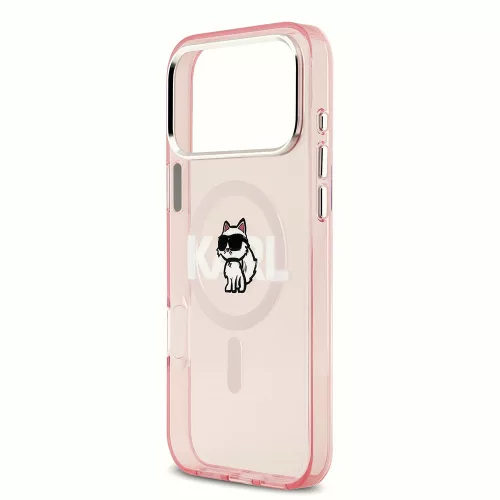 Karl Lagerfeld - IML Choupette Sketch Logo MagSafe (KLHMP17LHGCHGKBP) - iPhone 17 Pro - Pink