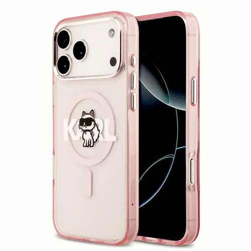 Karl Lagerfeld - IML Choupette Sketch Logo MagSafe (KLHMP17XHGCHGKBP) - iPhone 17 Pro Max - Pink