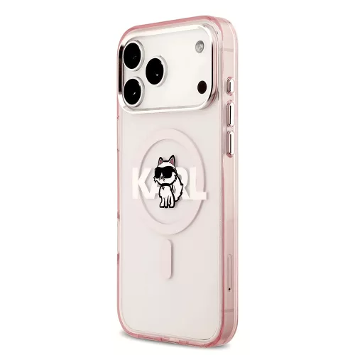 Karl Lagerfeld - IML Choupette Sketch Logo MagSafe (KLHMP17XHGCHGKBP) - iPhone 17 Pro Max - Pink