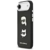 Karl Lagerfeld - FW Grained Karl & Choupette Heads Pins & Logo (KLHCP17MPSFDHPOK) - iPhone 17 Air - Black