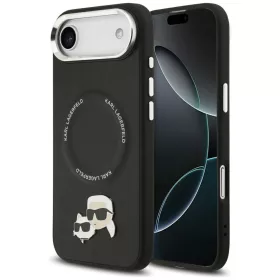   Karl Lagerfeld - Leather Karl & Choupette Pins MagSafe (KLHMP17MPSMLRKCK) - iPhone 17 Air - Black