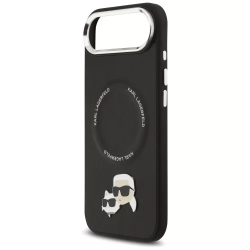 Karl Lagerfeld - Leather Karl & Choupette Pins MagSafe (KLHMP17MPSMLRKCK) - iPhone 17 Air - Black