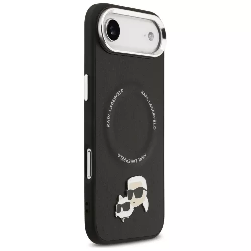Karl Lagerfeld - Leather Karl & Choupette Pins MagSafe (KLHMP17MPSMLRKCK) - iPhone 17 Air - Black