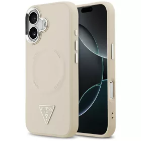   Guess - Keménytok Háromszög Logó MagSafe (GUHMP17SPSDTSCME) - iPhone 17 - Bézs