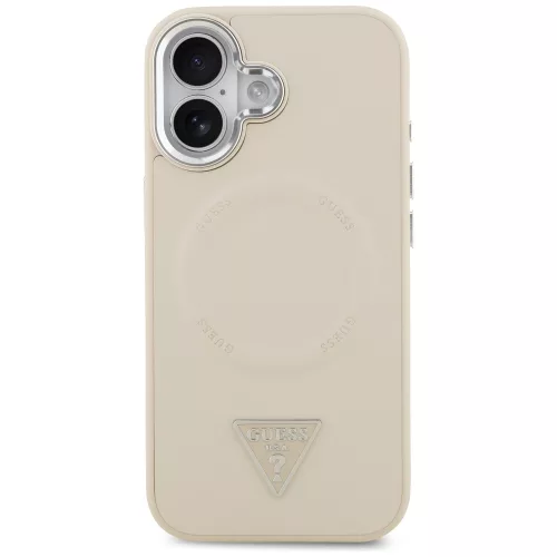 Guess - Keménytok Háromszög Logó MagSafe (GUHMP17SPSDTSCME) - iPhone 17 - Bézs
