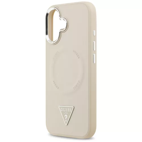 Guess - Keménytok Háromszög Logó MagSafe (GUHMP17SPSDTSCME) - iPhone 17 - Bézs