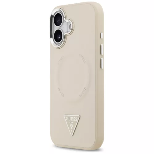 Guess - Keménytok Háromszög Logó MagSafe (GUHMP17SPSDTSCME) - iPhone 17 - Bézs