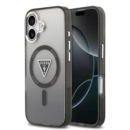 Guess - IML Átmenetes Háromszög Logó MagSafe (GUHMP17SHGTMLCGK) - iPhone 17 - Fekete