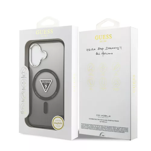 Guess - IML Átmenetes Háromszög Logó MagSafe (GUHMP17SHGTMLCGK) - iPhone 17 - Fekete