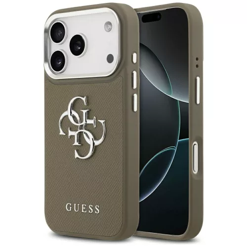 Guess - Keménytok Nagy 4G Klasszikus Logó (GUHCP17LPG4SMCEW) - iPhone 17 Pro - Barna
