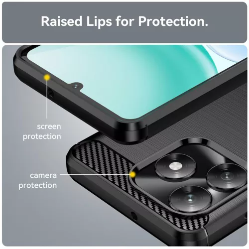 Techsuit - Carbon szilikon tok - Honor X5c Plus - Fekete