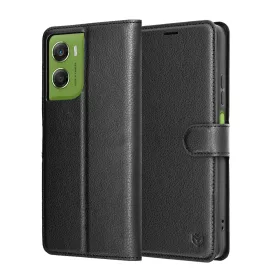   Techsuit - Leather Folio kinyitható tok - Motorola Moto G06 - Fekete