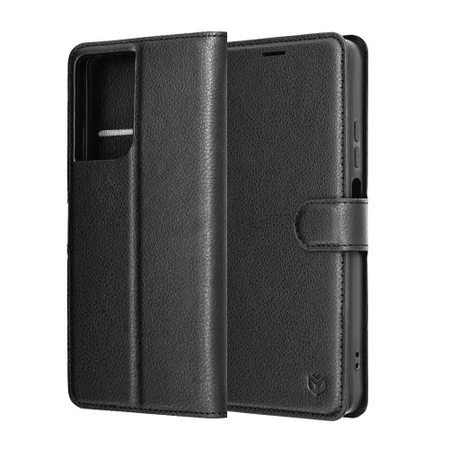 Techsuit - Leather Folio kinyitható tok - Motorola Moto G06 - Fekete