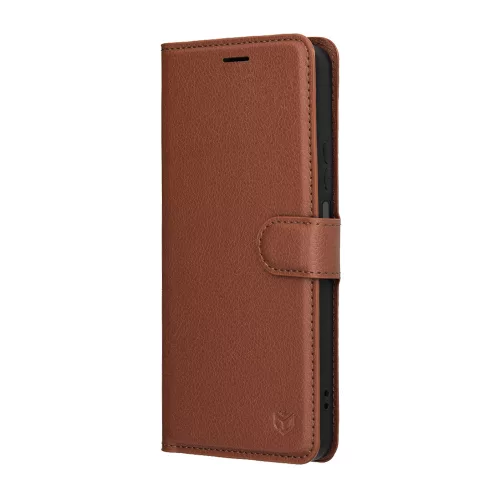 Techsuit - Leather Folio kinyitható tok - Honor 400 Smart 5G / 400 Smart 4G / X7d 4G - Barna