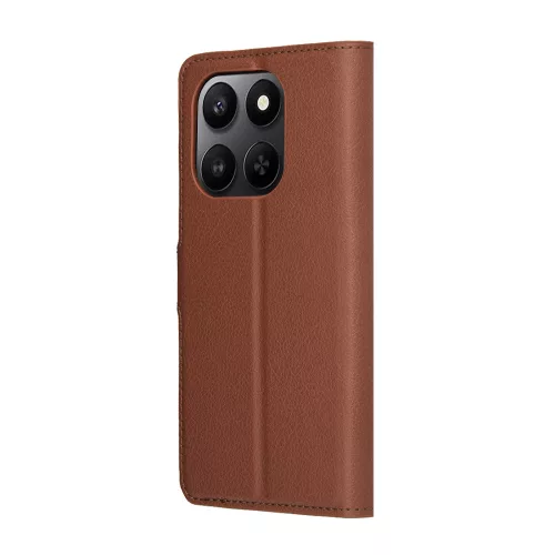 Techsuit - Leather Folio kinyitható tok - Honor 400 Smart 5G / 400 Smart 4G / X7d 4G - Barna