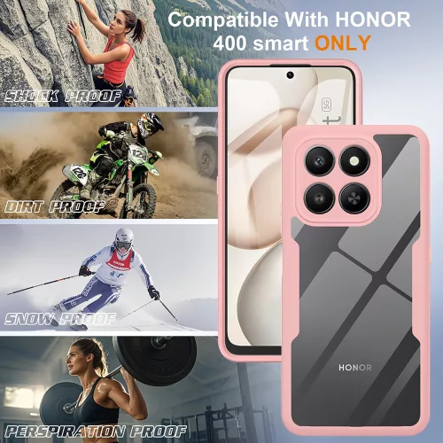 Techsuit - ColorVerse 360 tok kijelzővédővel - Honor 400 Smart 5G / 400 Smart 4G / X7d 4G - Rózsaszín
