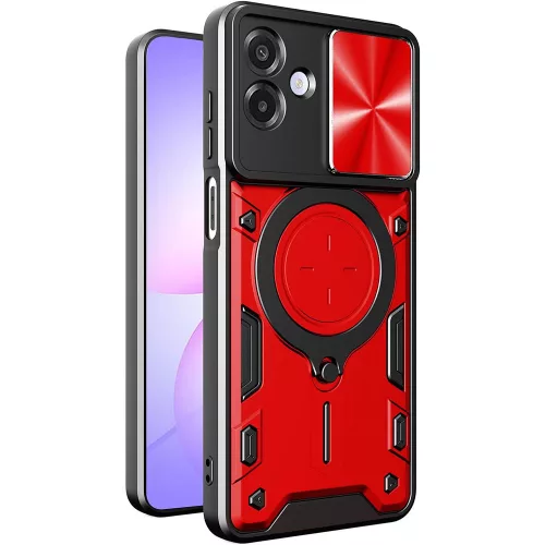 Techsuit - CamGuard Pro ütésálló tok - Samsung Galaxy A07 4G - Piros