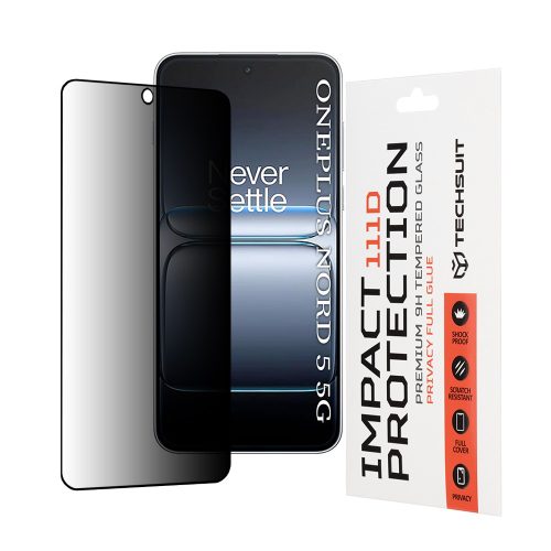Techsuit - 111D Privacy betekintésgátló üvegfólia - OnePlus Nord 5 - Fekete