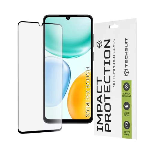 Techsuit - 111D Full Cover / Full Glue üvegfólia - Honor X5c Plus - Fekete széllel