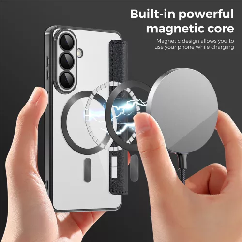 Techsuit - SmartMag kinyitható tok - Samsung Galaxy S26 Plus - Fekete