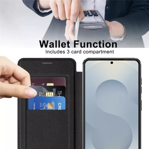 Techsuit - SmartMag kinyitható tok - Samsung Galaxy S26 Plus - Fekete