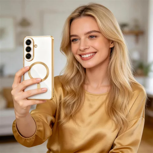 Techsuit - Luxury Crystal MagSafe tok - Samsung Galaxy S26 - Arany átlátszó