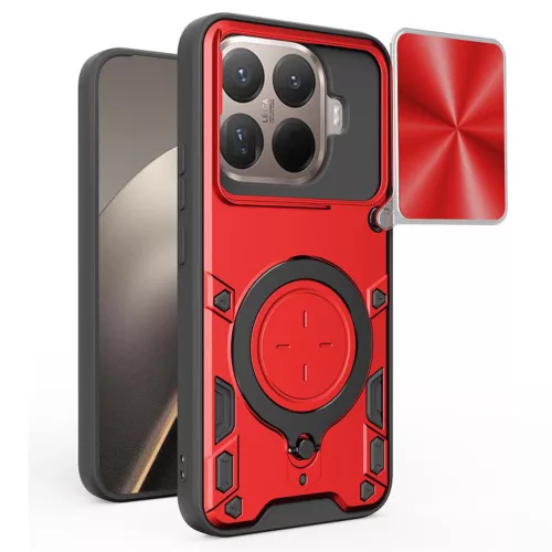 Techsuit - CamGuard Pro tok ütésálló tok - Xiaomi 15T Pro - Piros