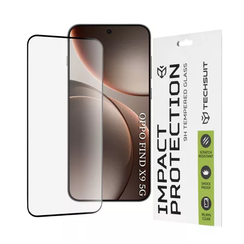 Techsuit - 111D Full Cover / Full Glue üvegfólia - Oppo Find X9 - Fekete széllel